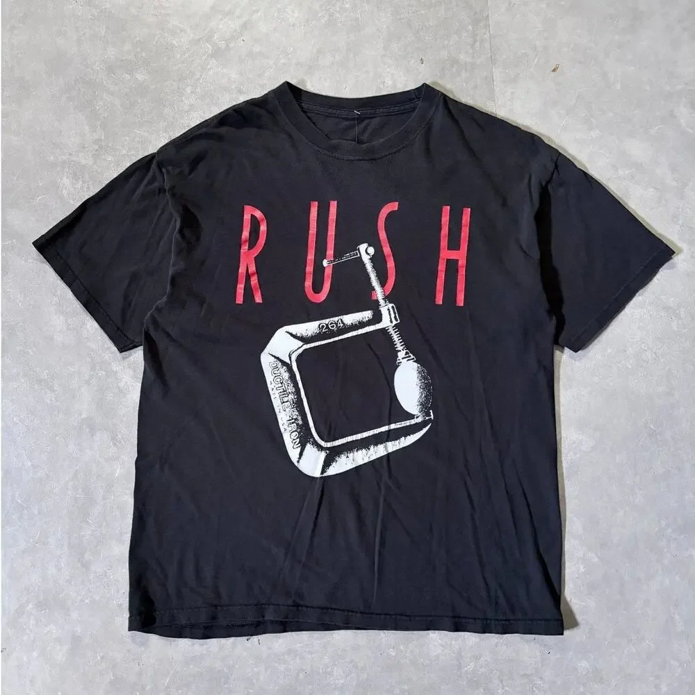 2000s Vintage Rush Black Band T Shirt -L